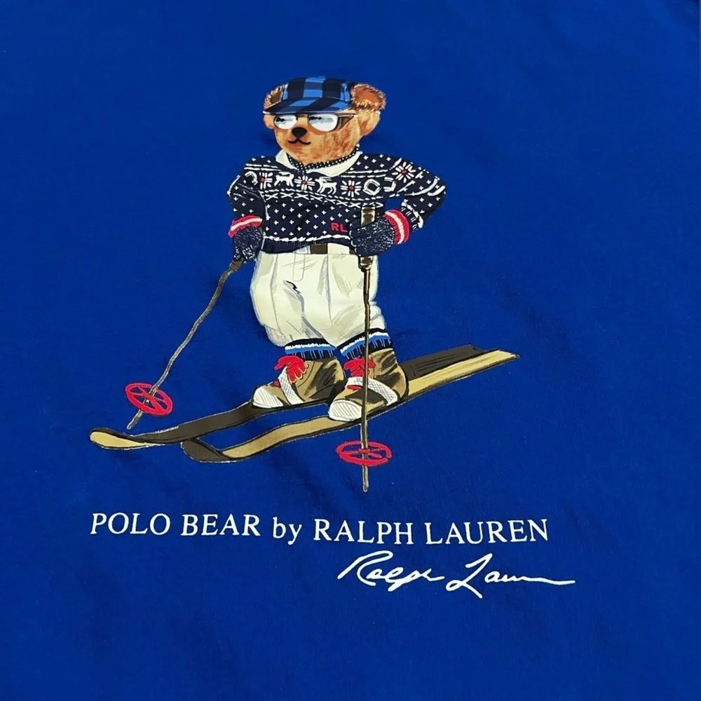 Polo Ralph Lauren Polo Bear Skiing Short Sleeve T-Shirt Blue-Authenticated